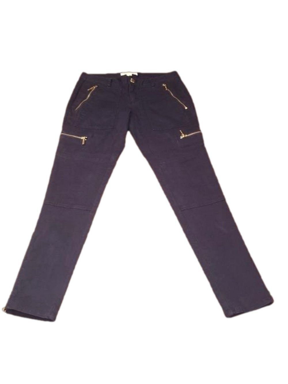 MICHAEL KORS Black Jeans with Gold Zipper Pockets Size 2